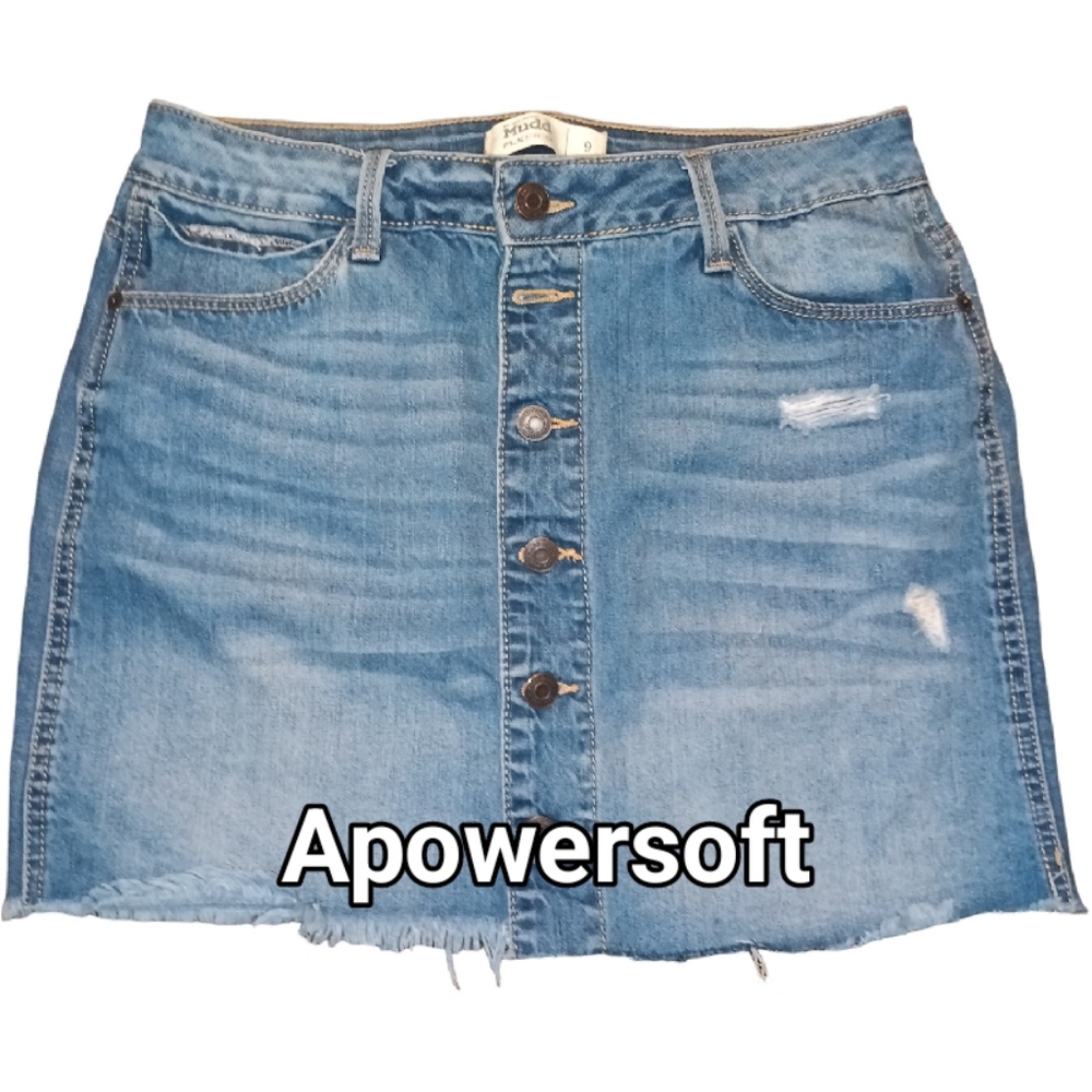 Button Up Denim Mini Skirt (0234)